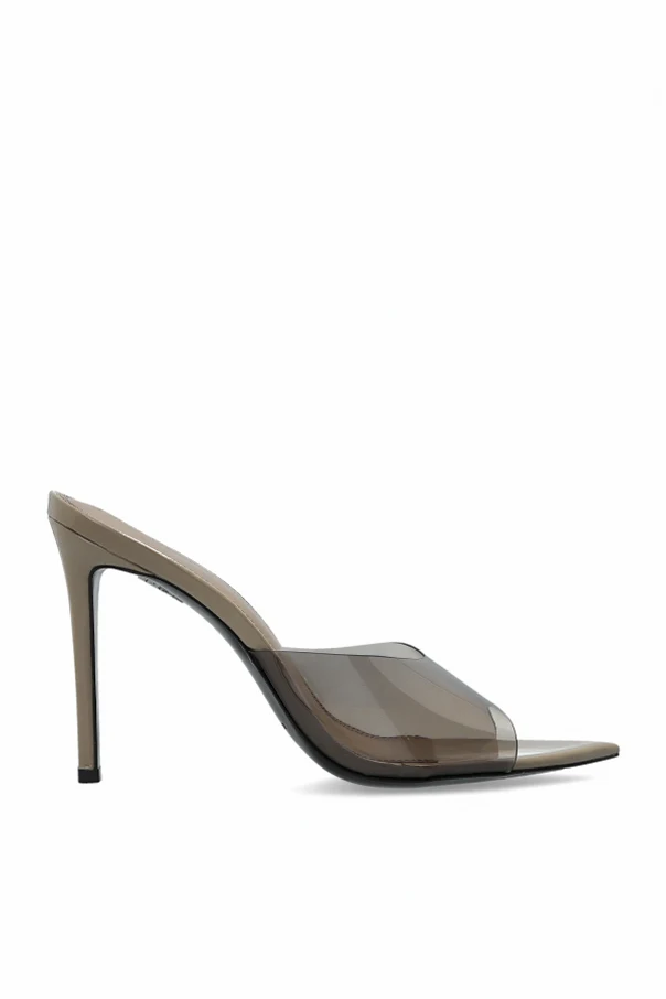 SZARY Klapki na obcasie `Bella`