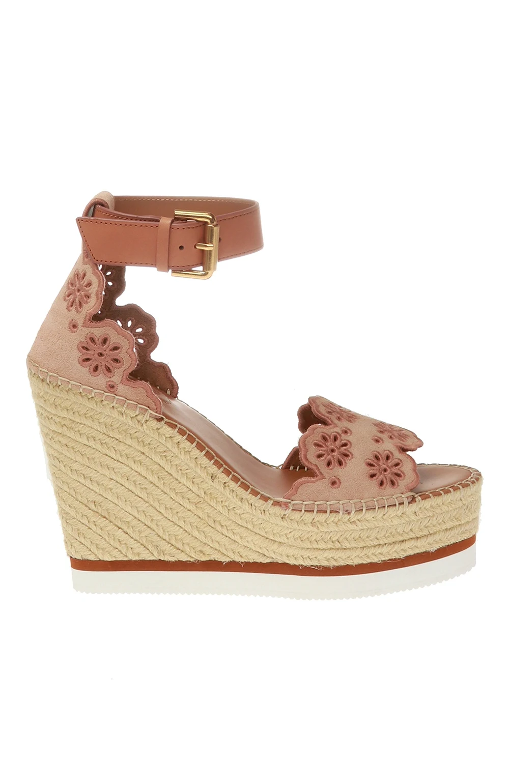 Openwork wedge sandals