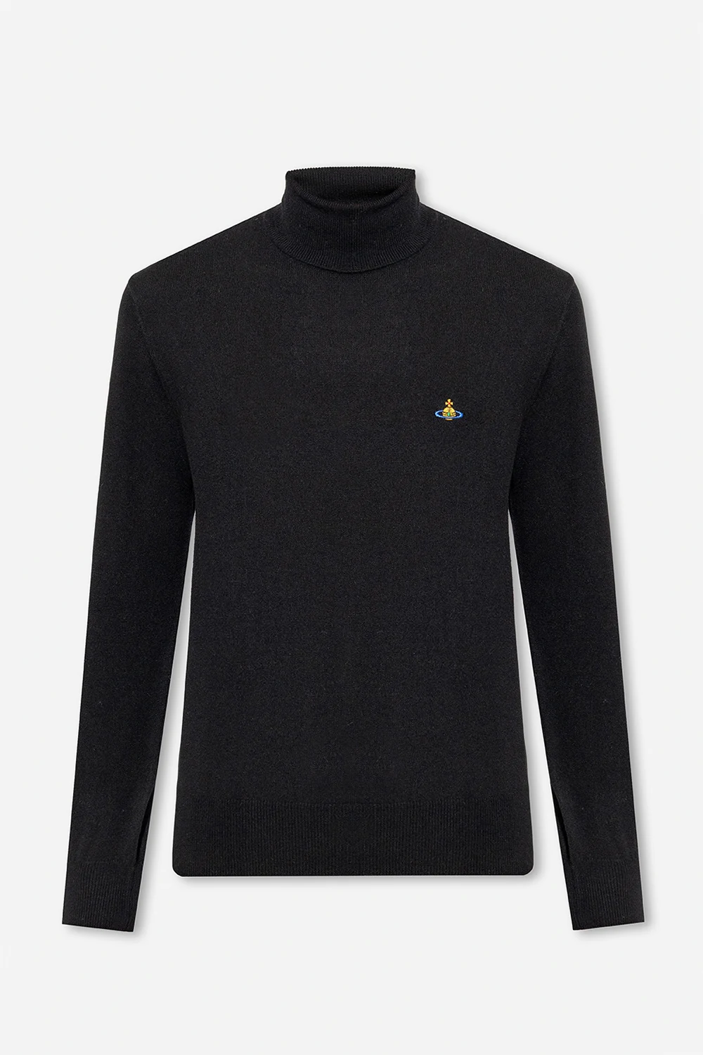 BLACK Turtleneck sweater with logo