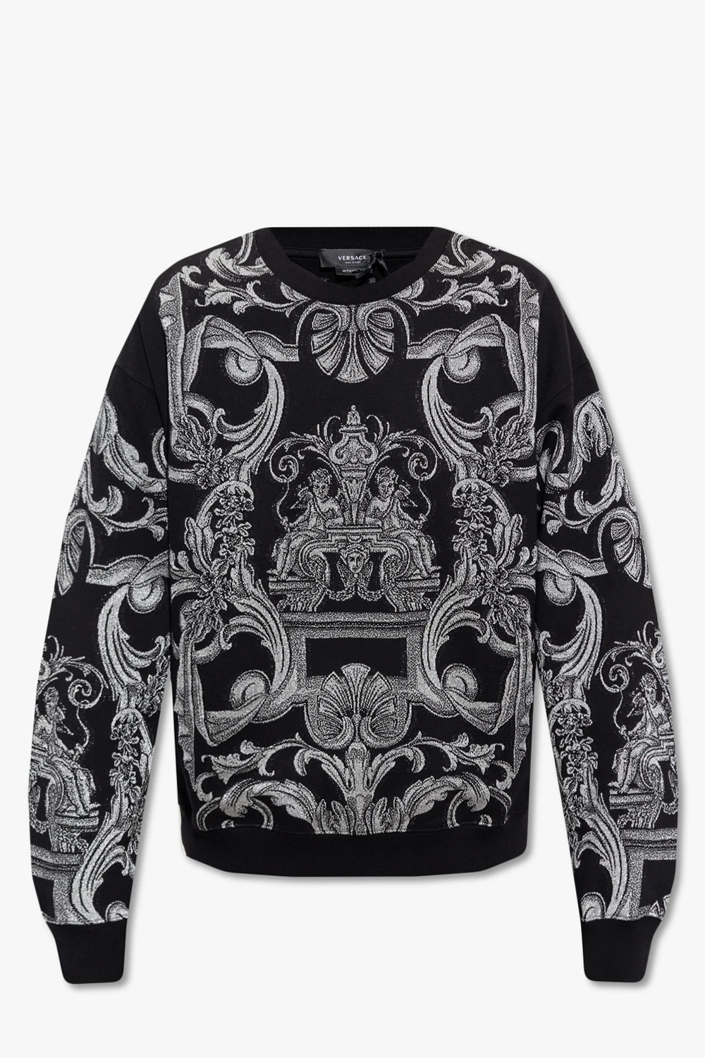 BLACK Sweatshirt with Baroque pattern