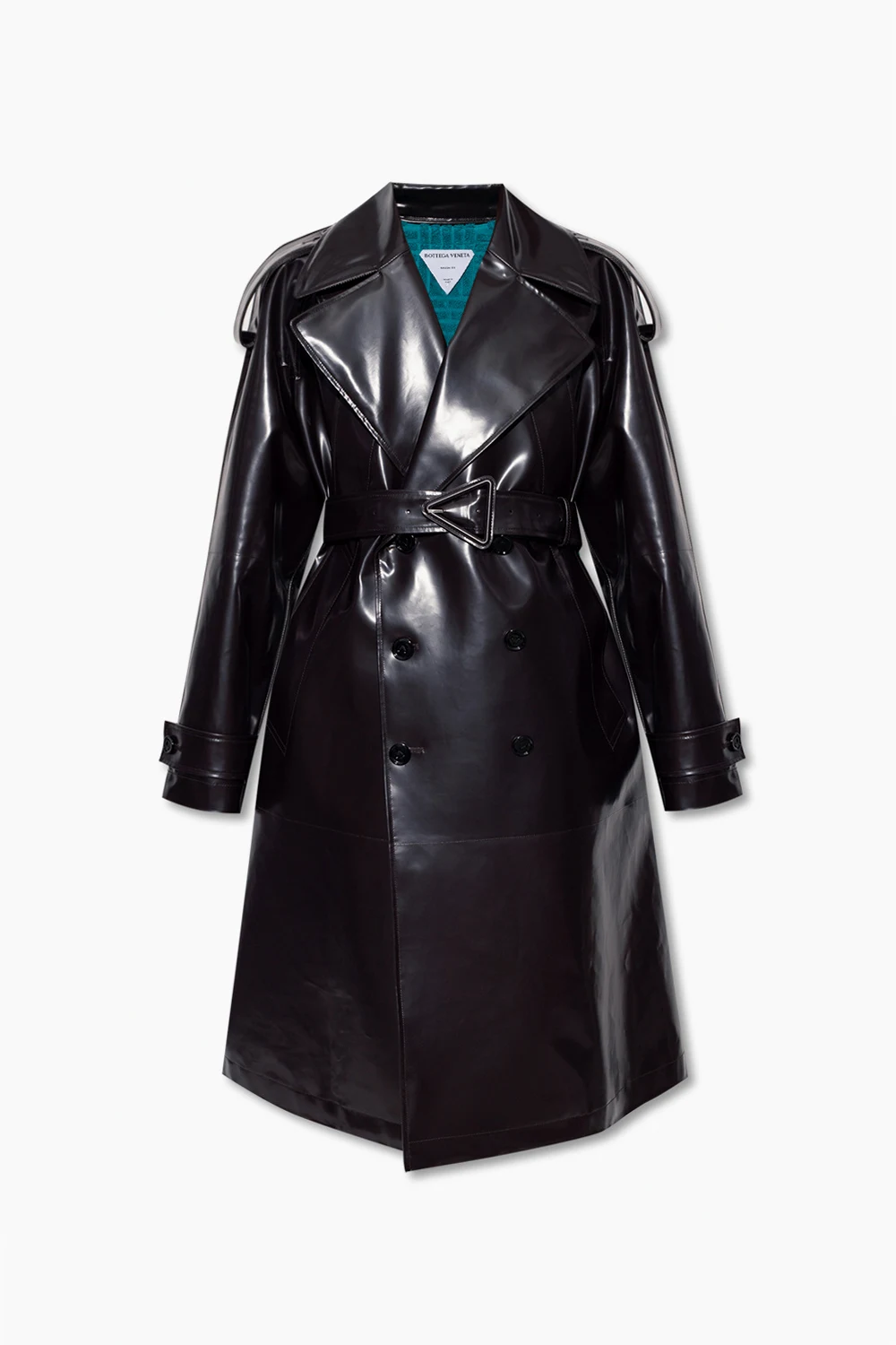 Leather trench coat