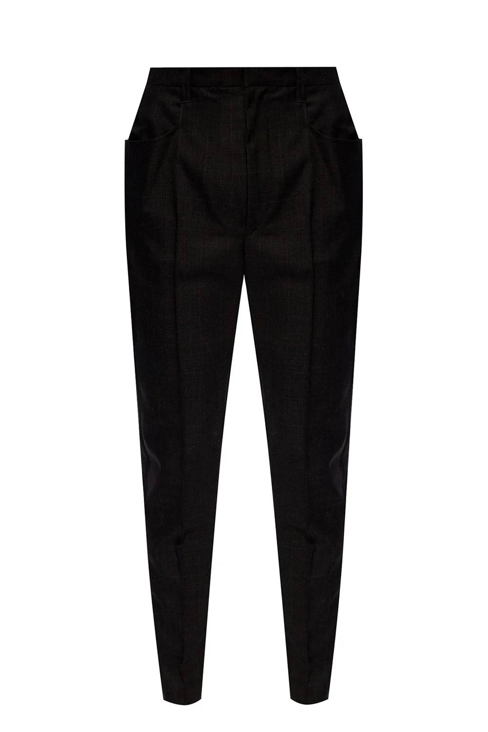 Wool pleat-front trousers