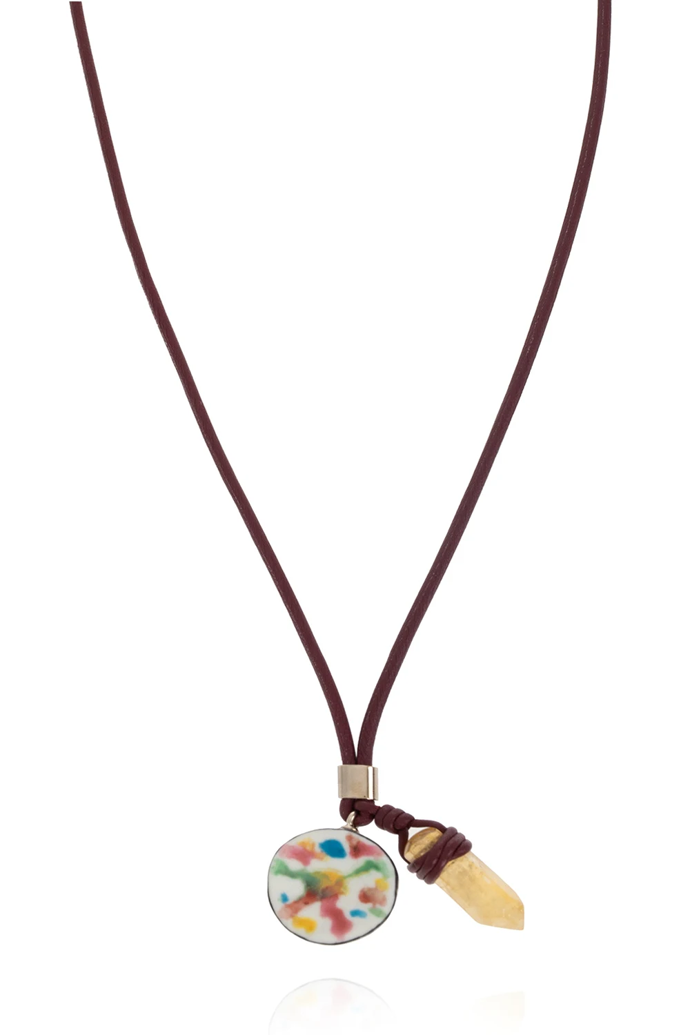 Leather necklace with charms