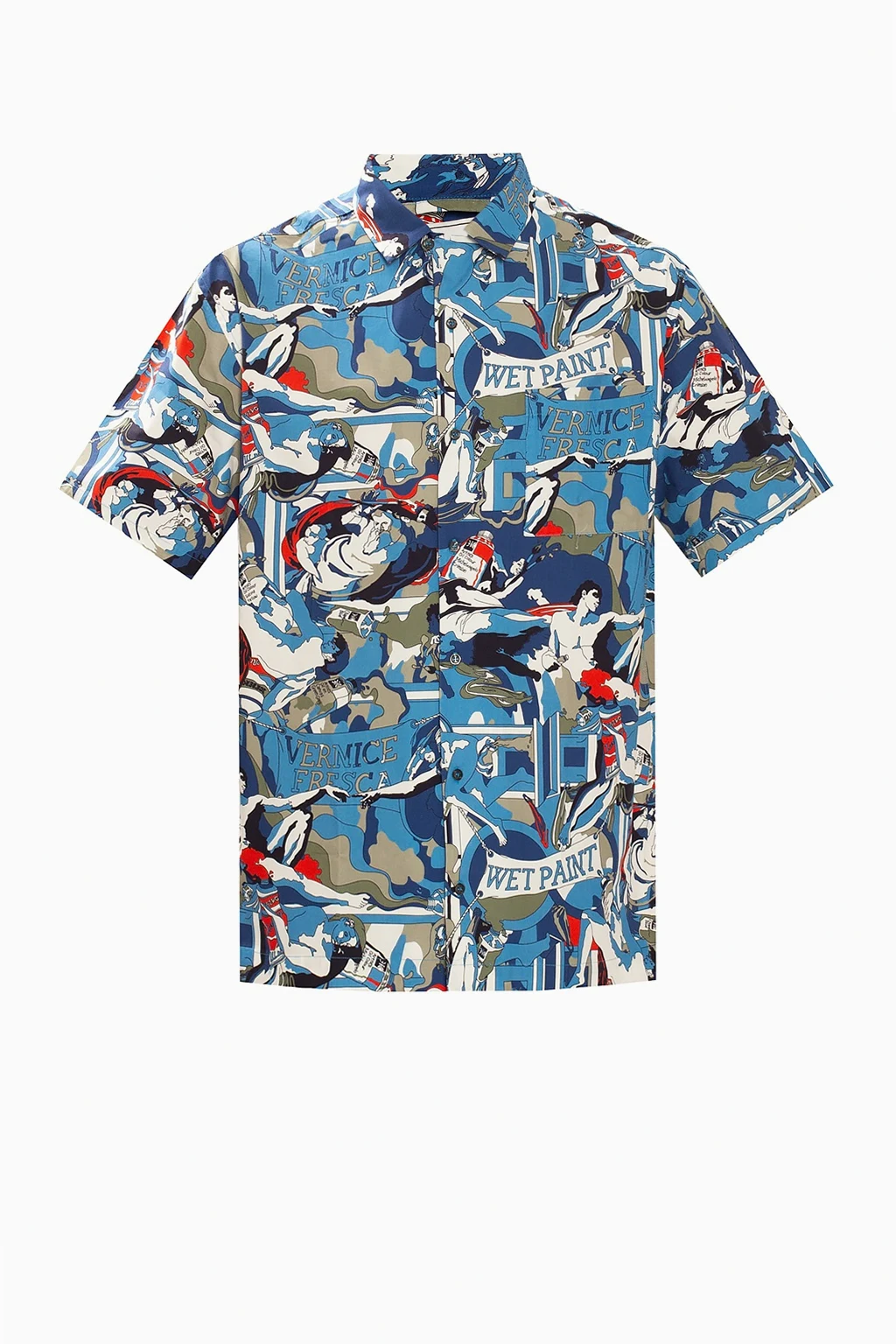 BLUE Patterned shirt with short sleeves
