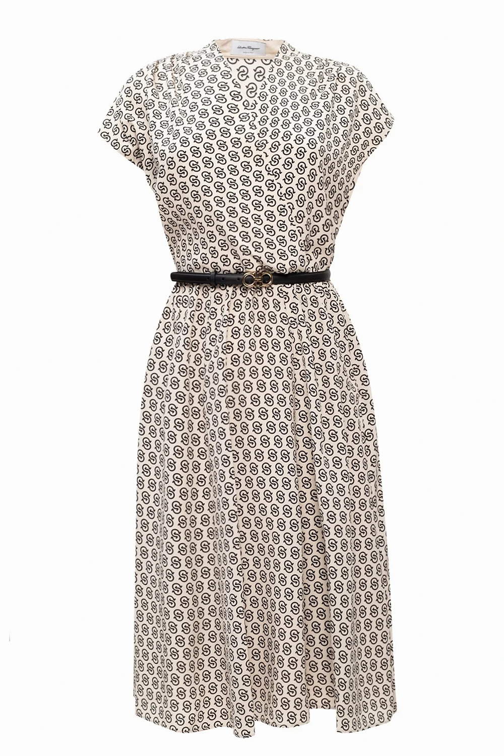 Silk dress with short sleeves