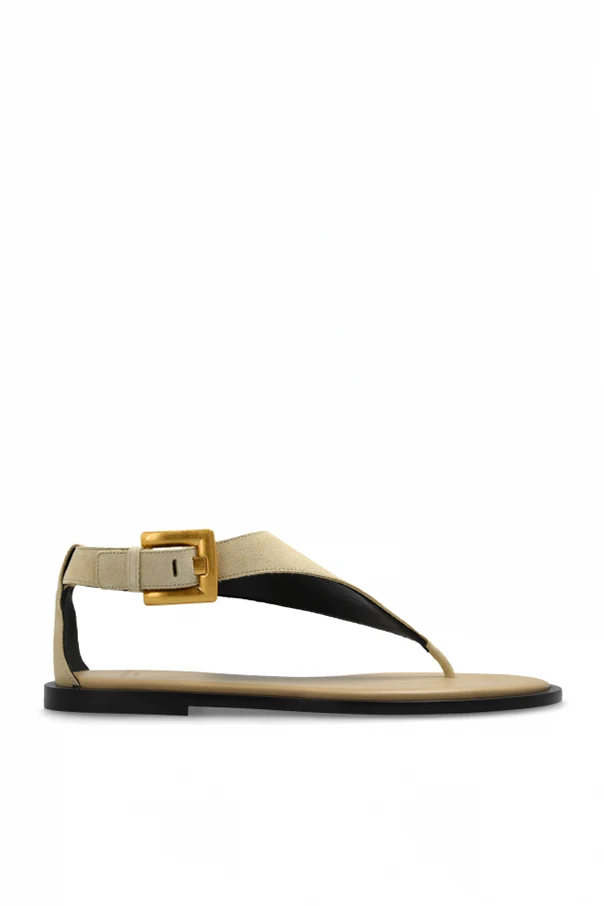 kremowy Zamszowe sandały `Anthem`