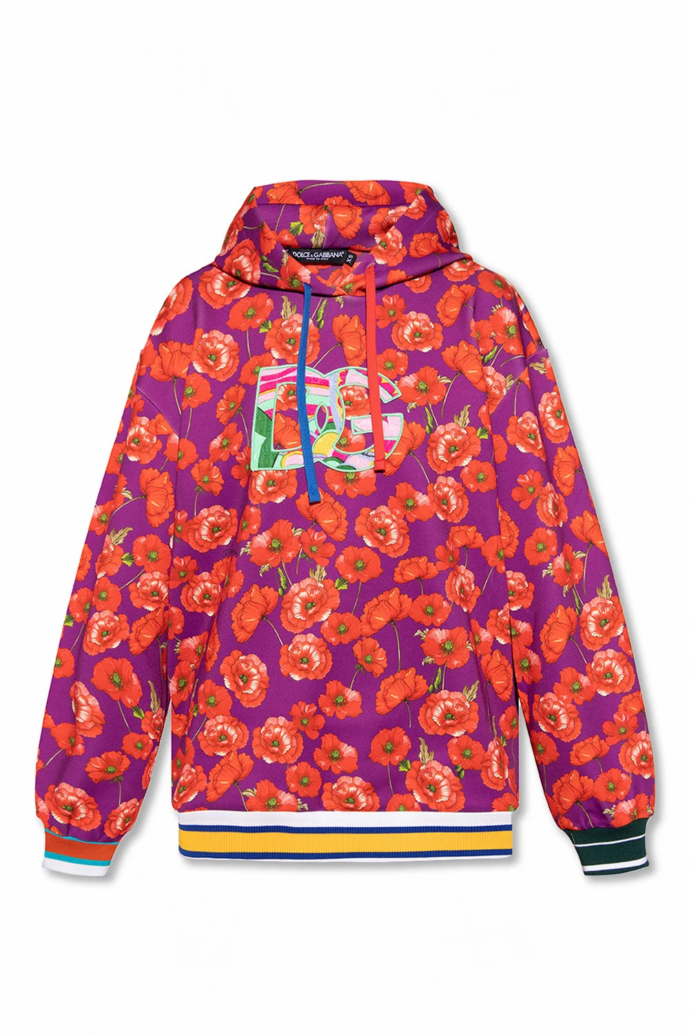PURPLE Hoodie with floral motif
