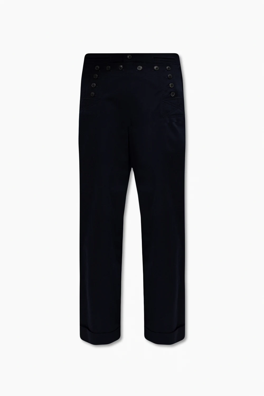 NAVY BLUE Trousers with buttons