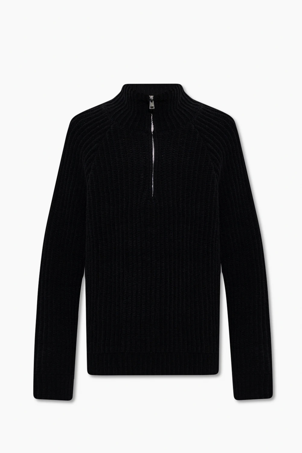 Sweater with stand collar