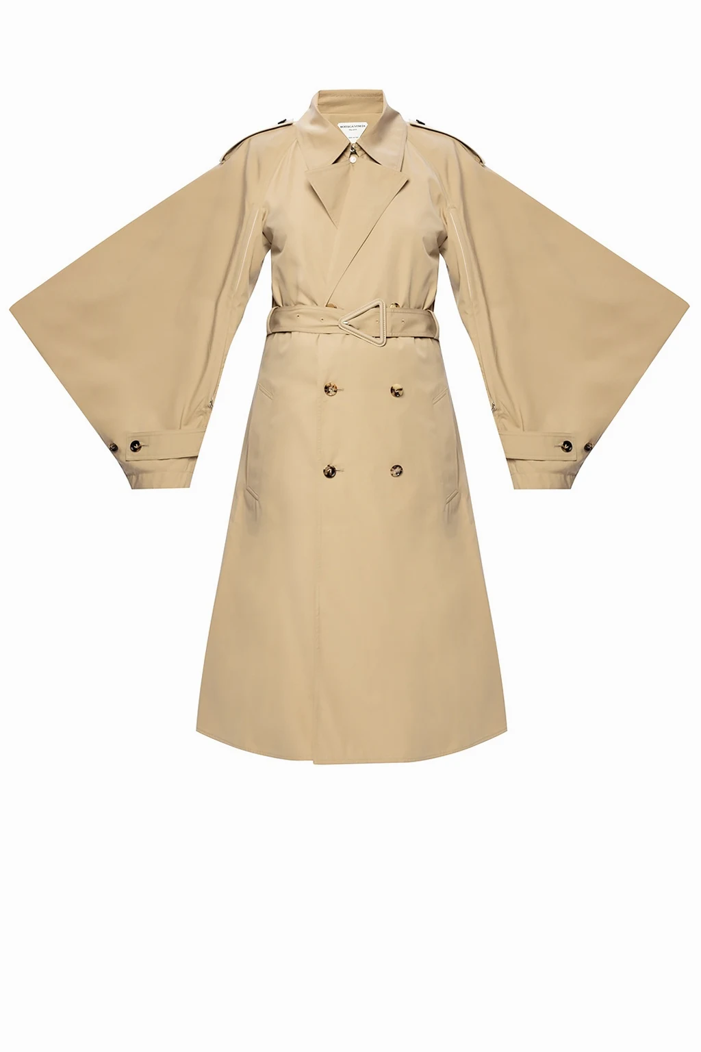Trench coat with decorative sleeves