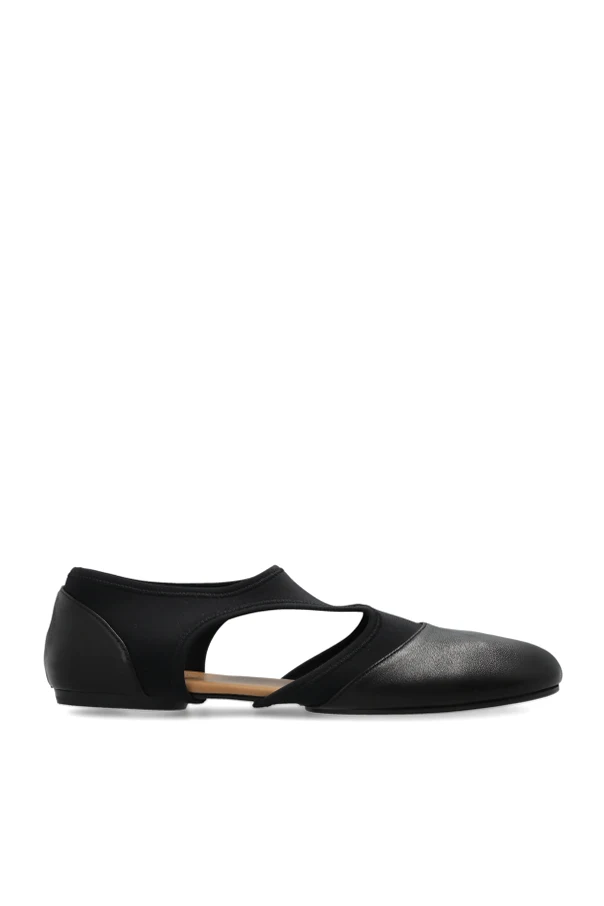 CZARNY Baleriny z wycięciem `Tabi`