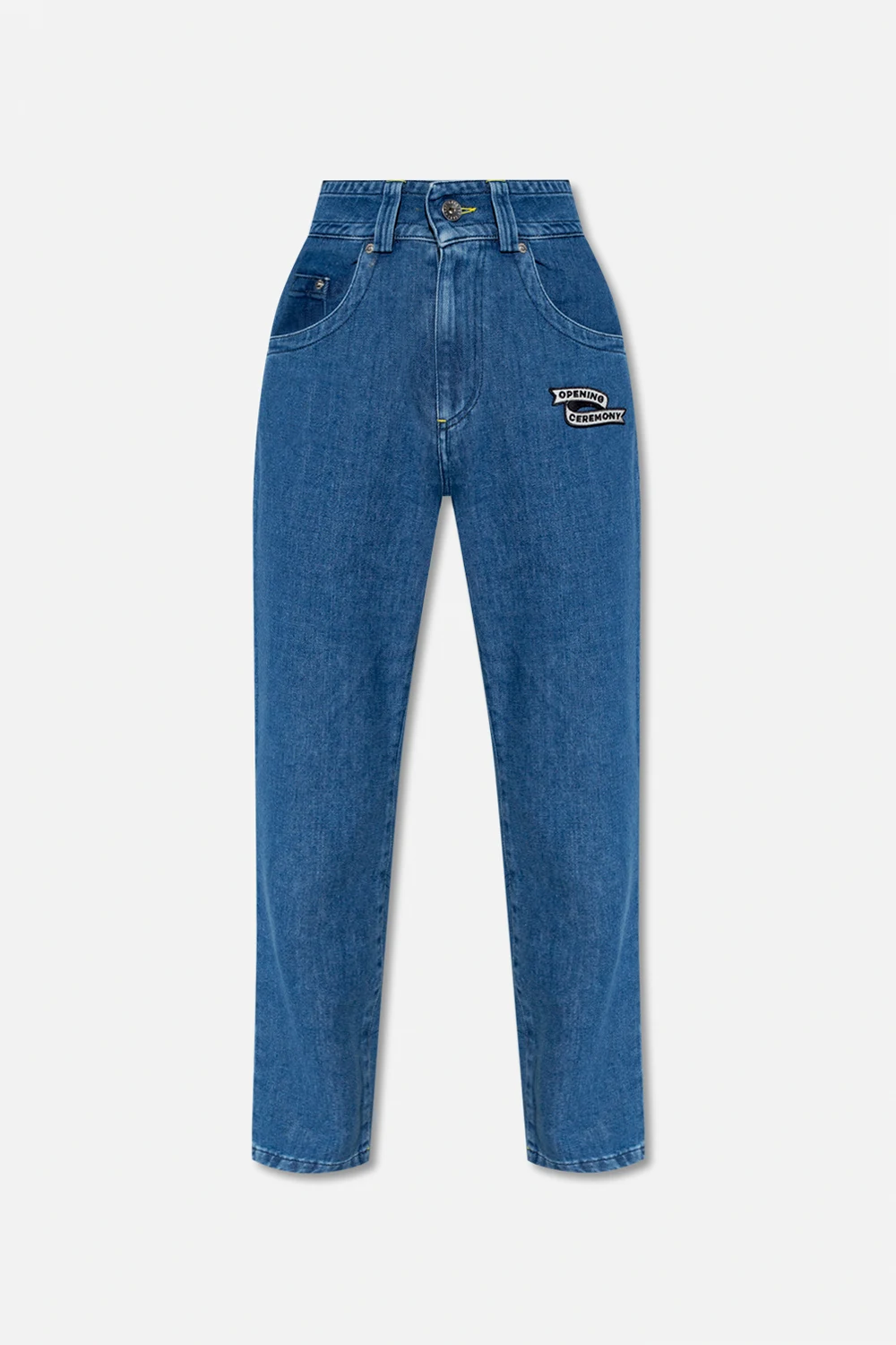 High-waisted jeans