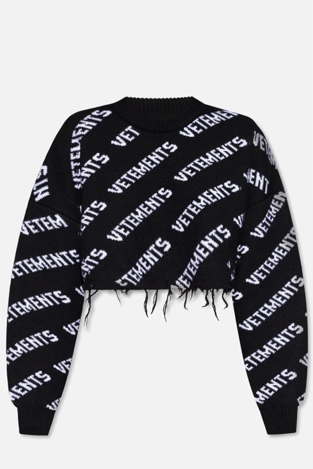 BLACK Cropped oversize sweater