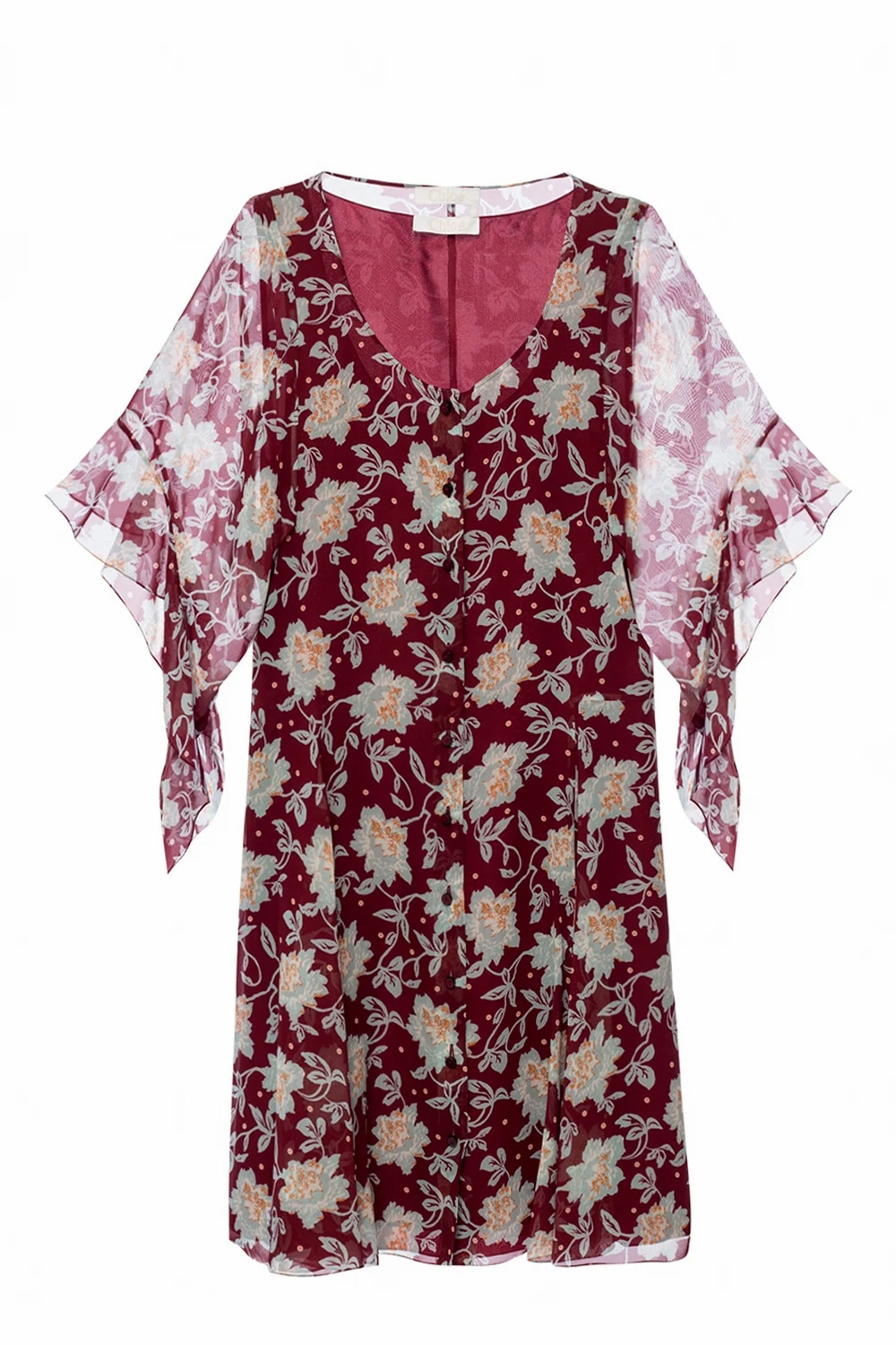 BURGUNDER Floral-printed dress