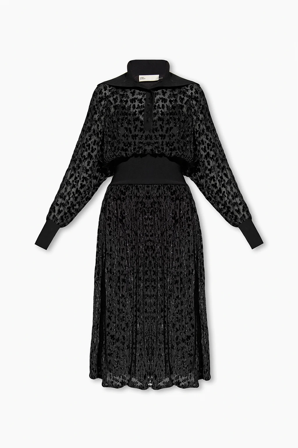 BLACK Velvet-trimmed dress