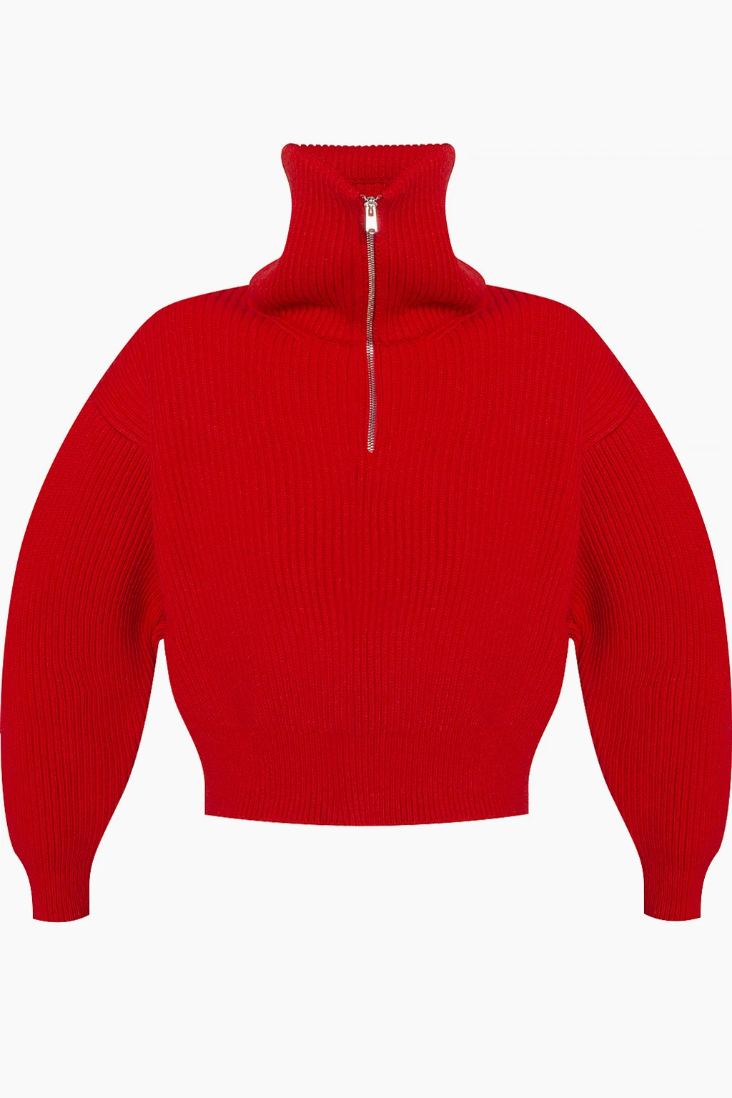 Wool sweater with high neck
