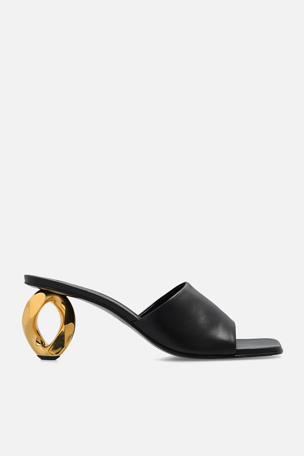 BLACK Mules with decorative heel