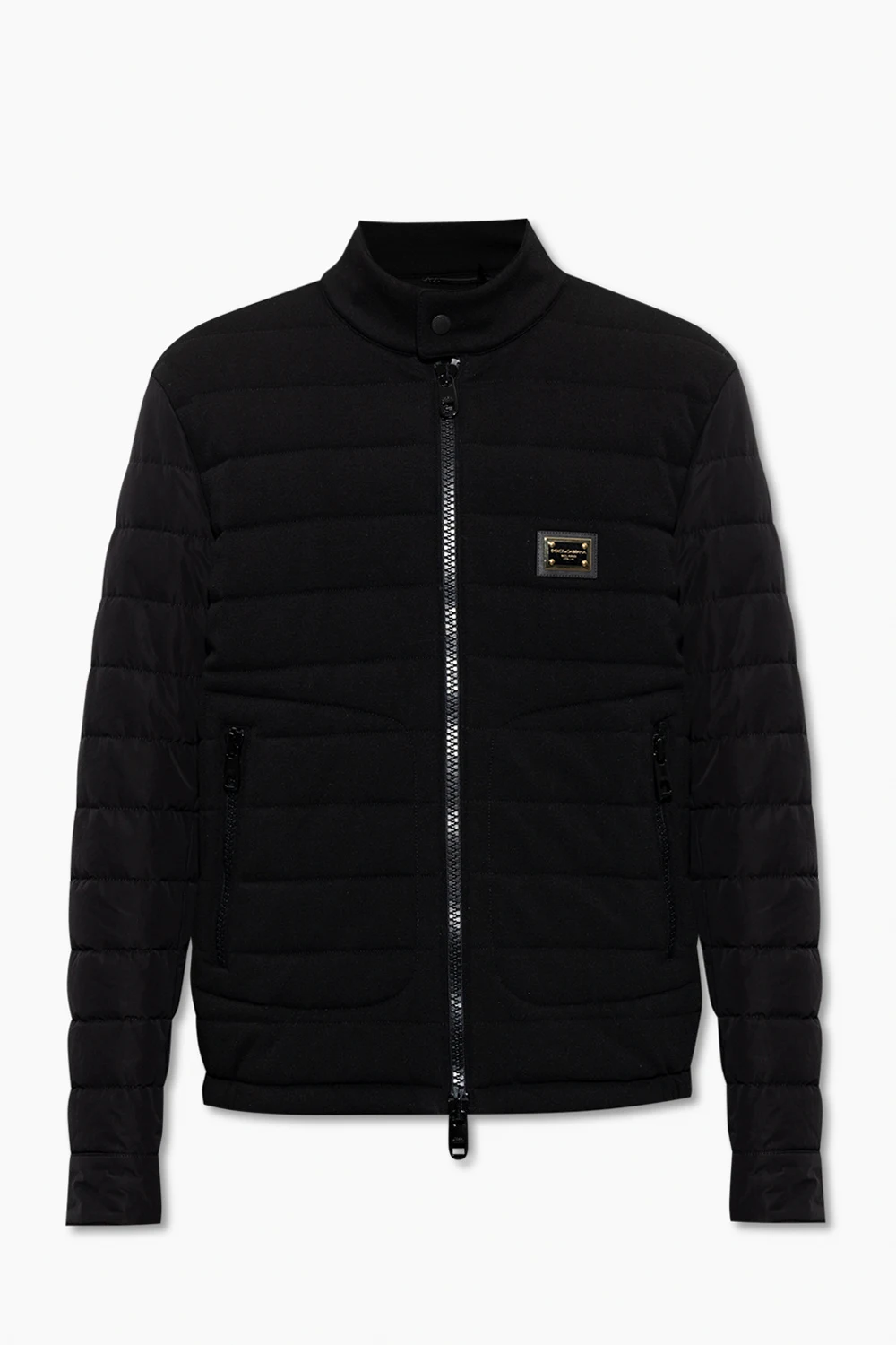 BLACK Quilted jacket with logo