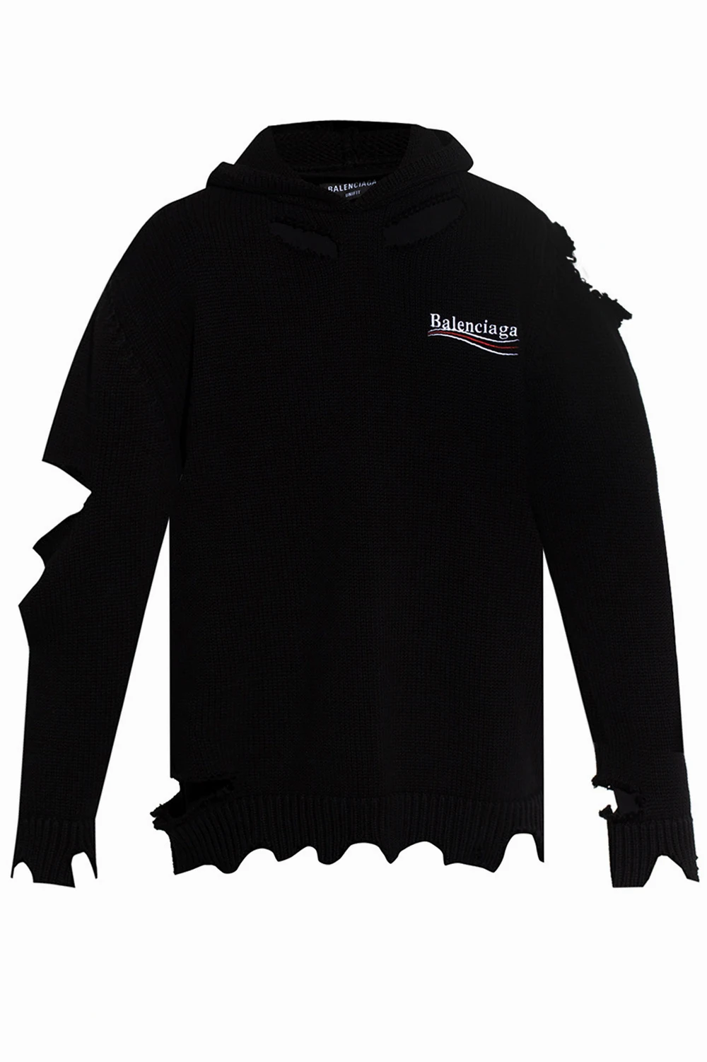 BLACK Double-layered hoodie with logo