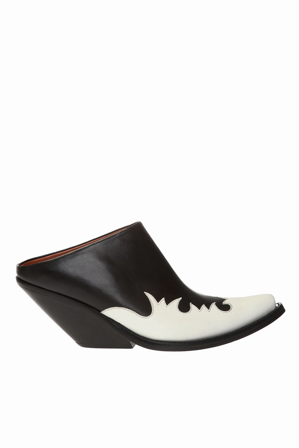 BLACK ‘Kick-Ass Texan’ heeled mules