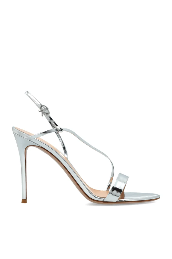 SILBER Sandalen mit Absatz „Manhattan“