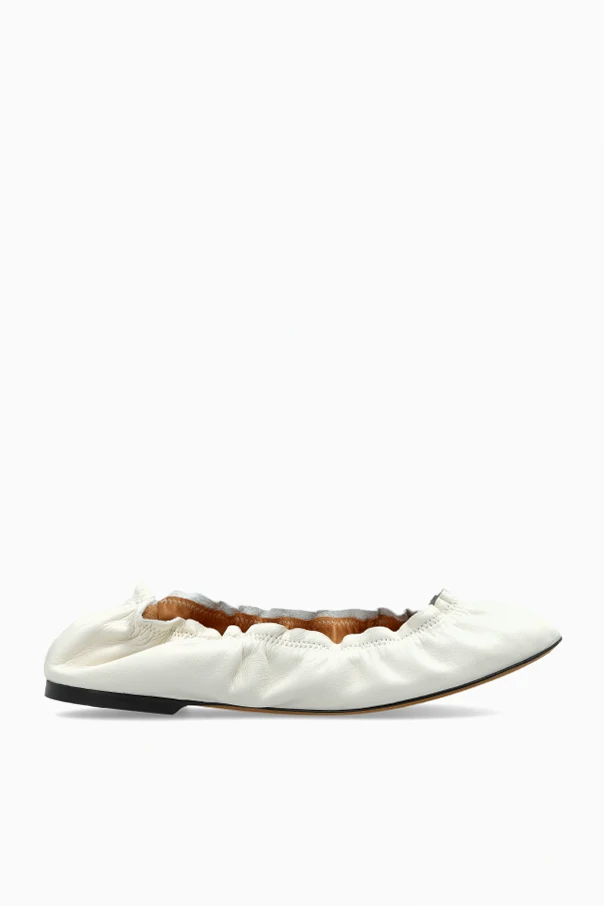 BIAŁY  Skórzane baleriny