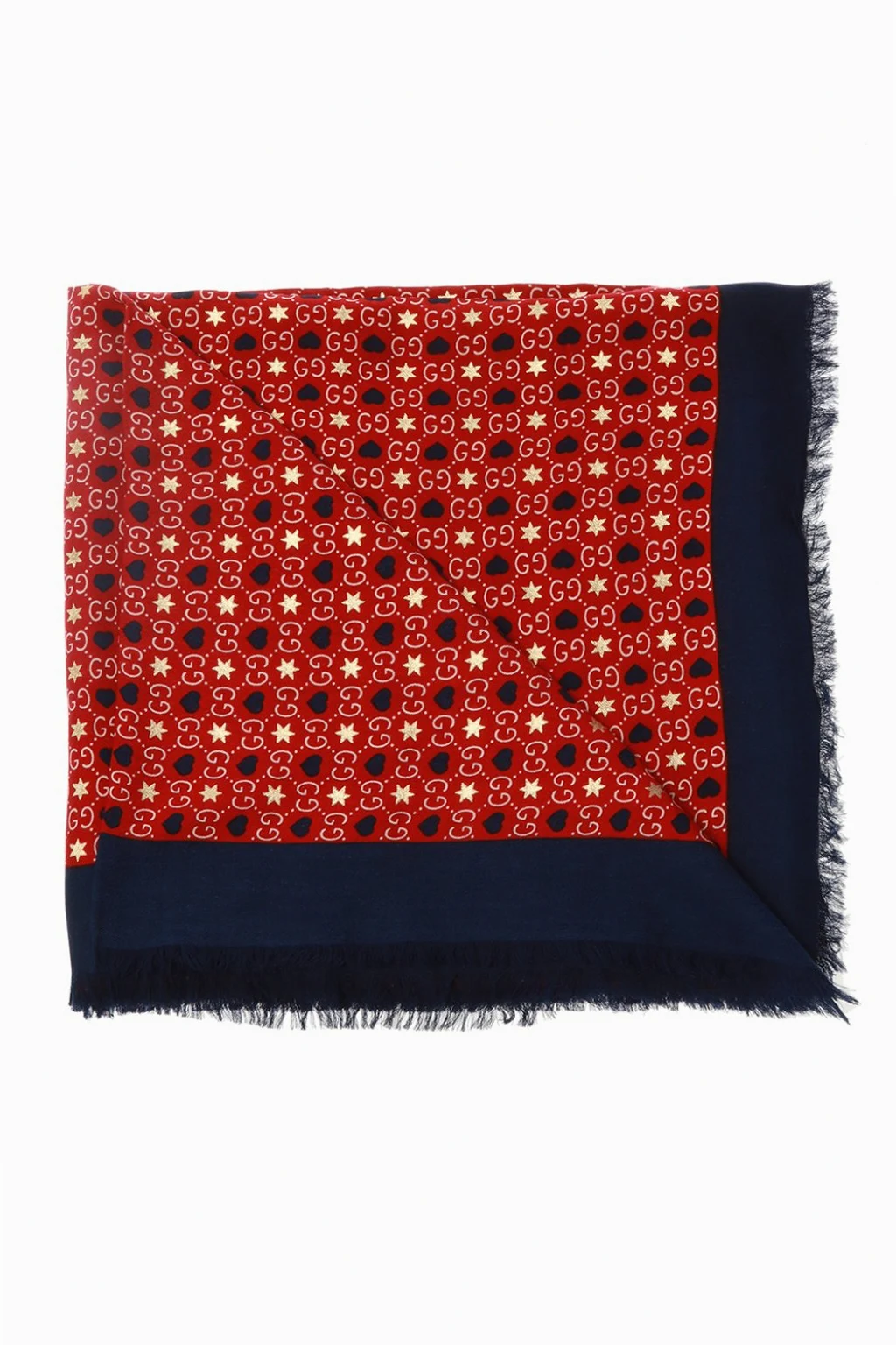 RED Silk scarf with logo