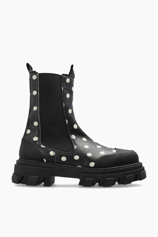 SCHWARZ Stiefeletten mit Punktmuster