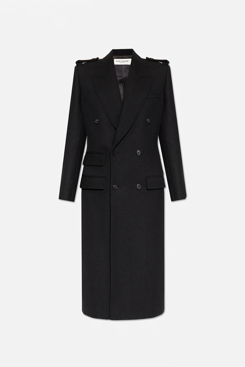 Double-breasted wool coat