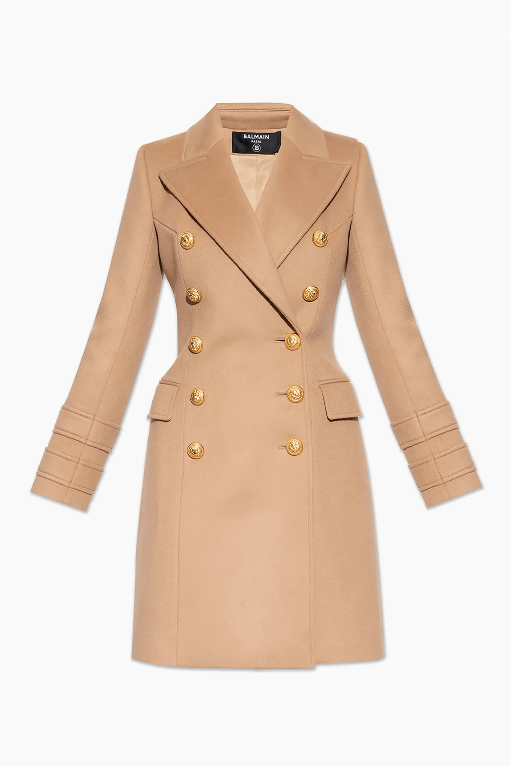 beige Wool double-breasted coat