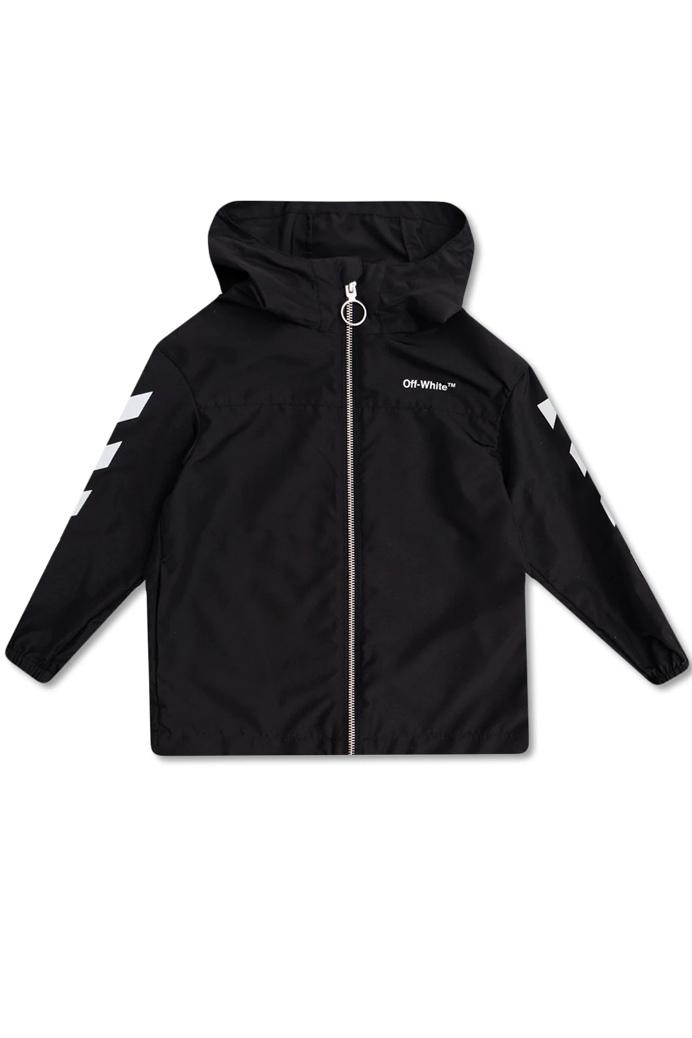 BLACK Hooded track jacket