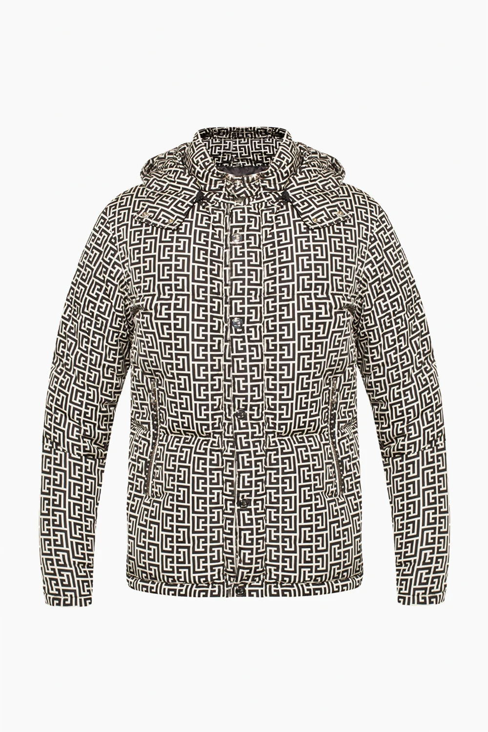 BLACK Hooded down jacket