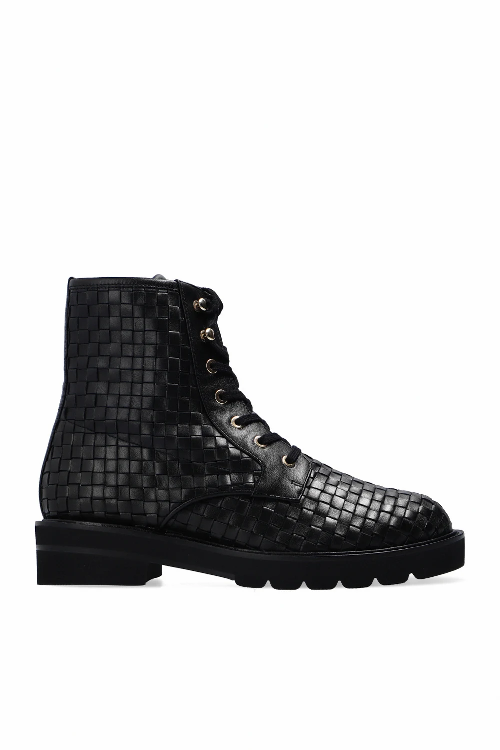BLACK ‘Mila’ woven ankle boots