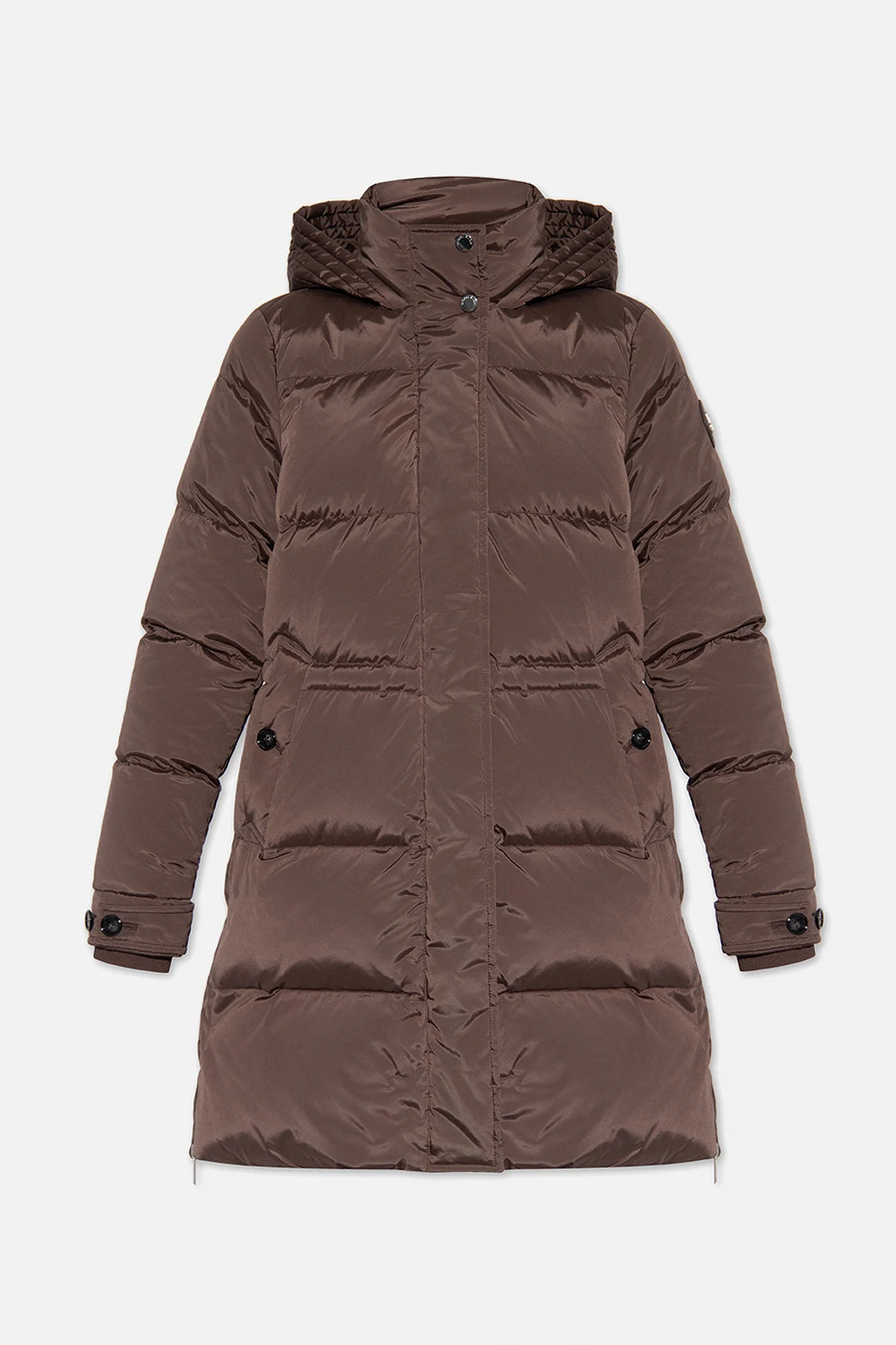 BROWN Hooded down jacket