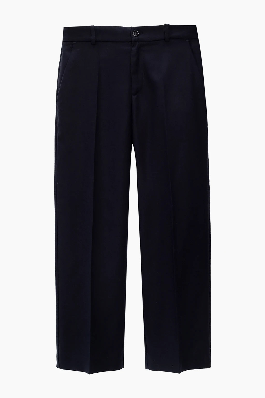 Pleat-front wool trousers