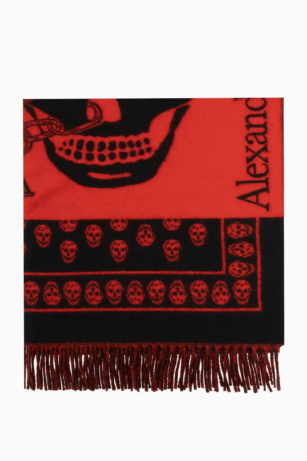 RED Wool scarf with logo