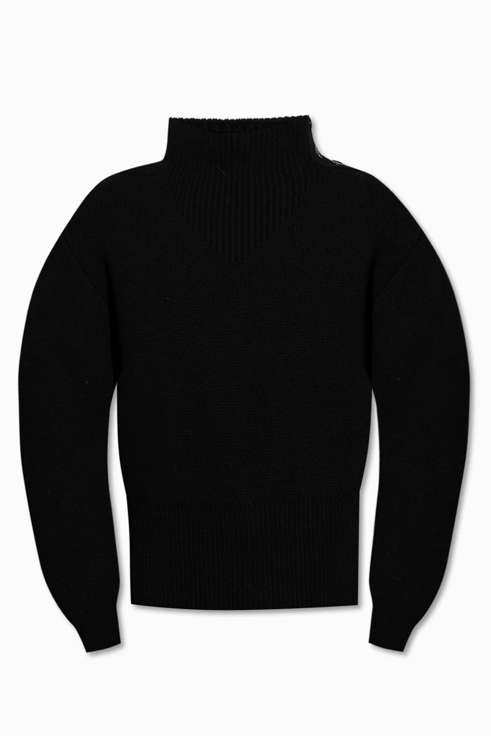 BLACK Button-up sweater