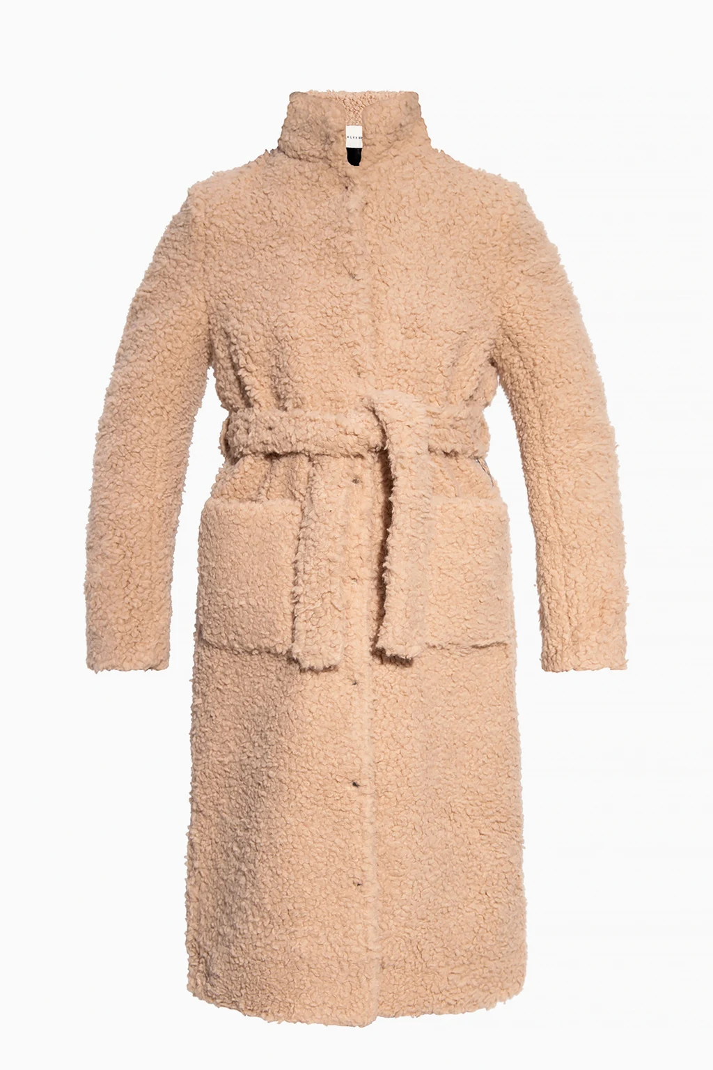 cream Coat with standing collar