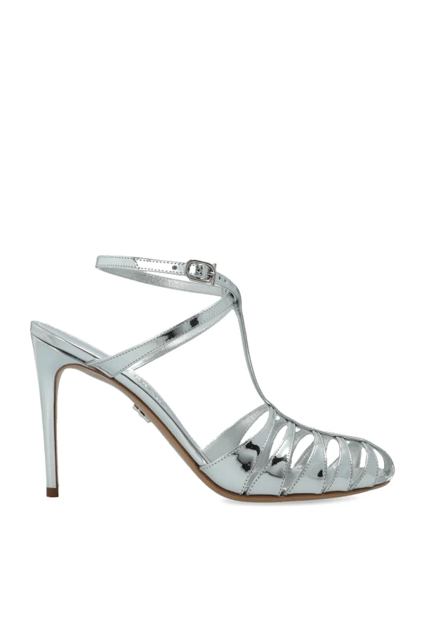 SILBER Sandalen mit Absatz „Lipa“