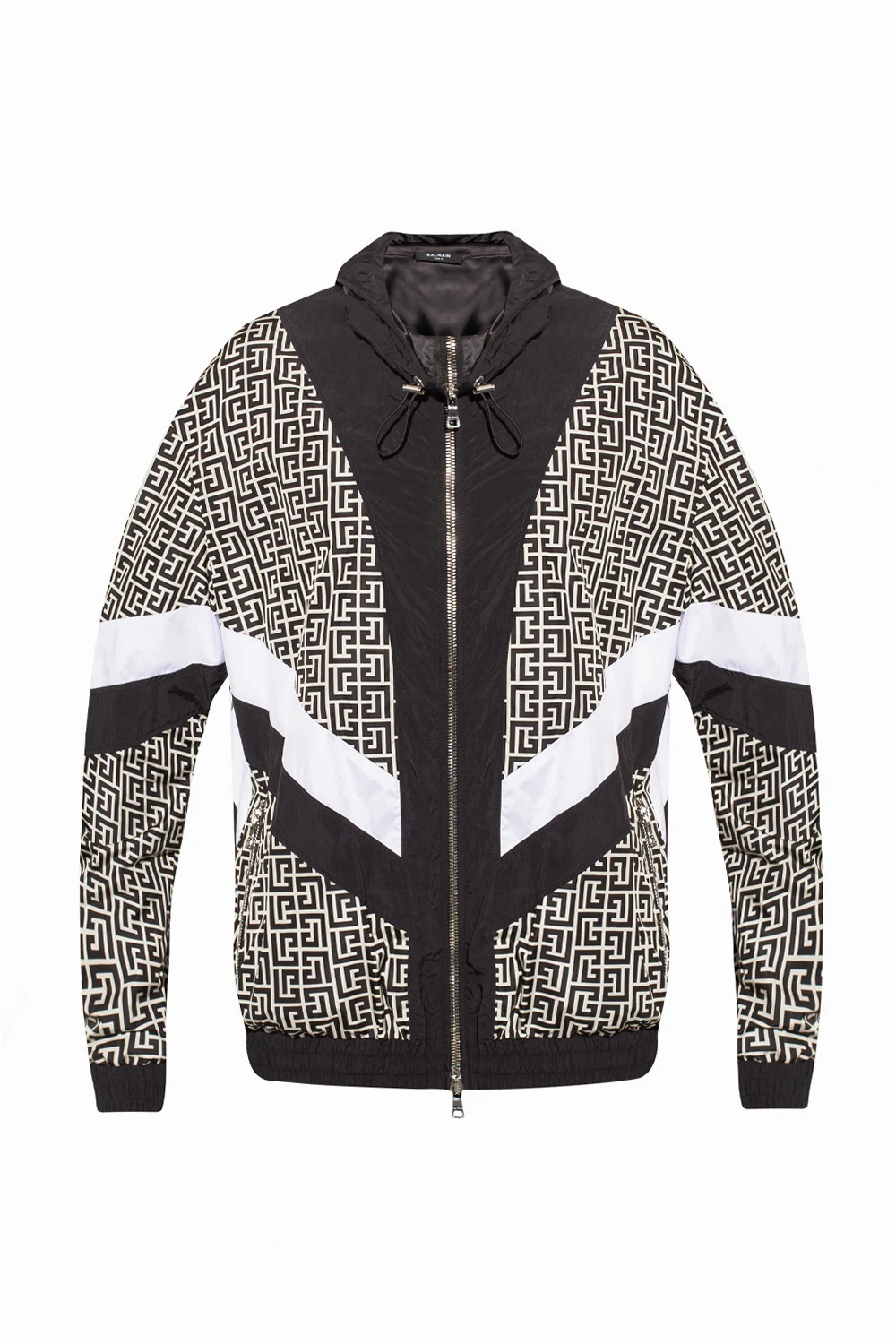 BLACK Hooded rain jacket