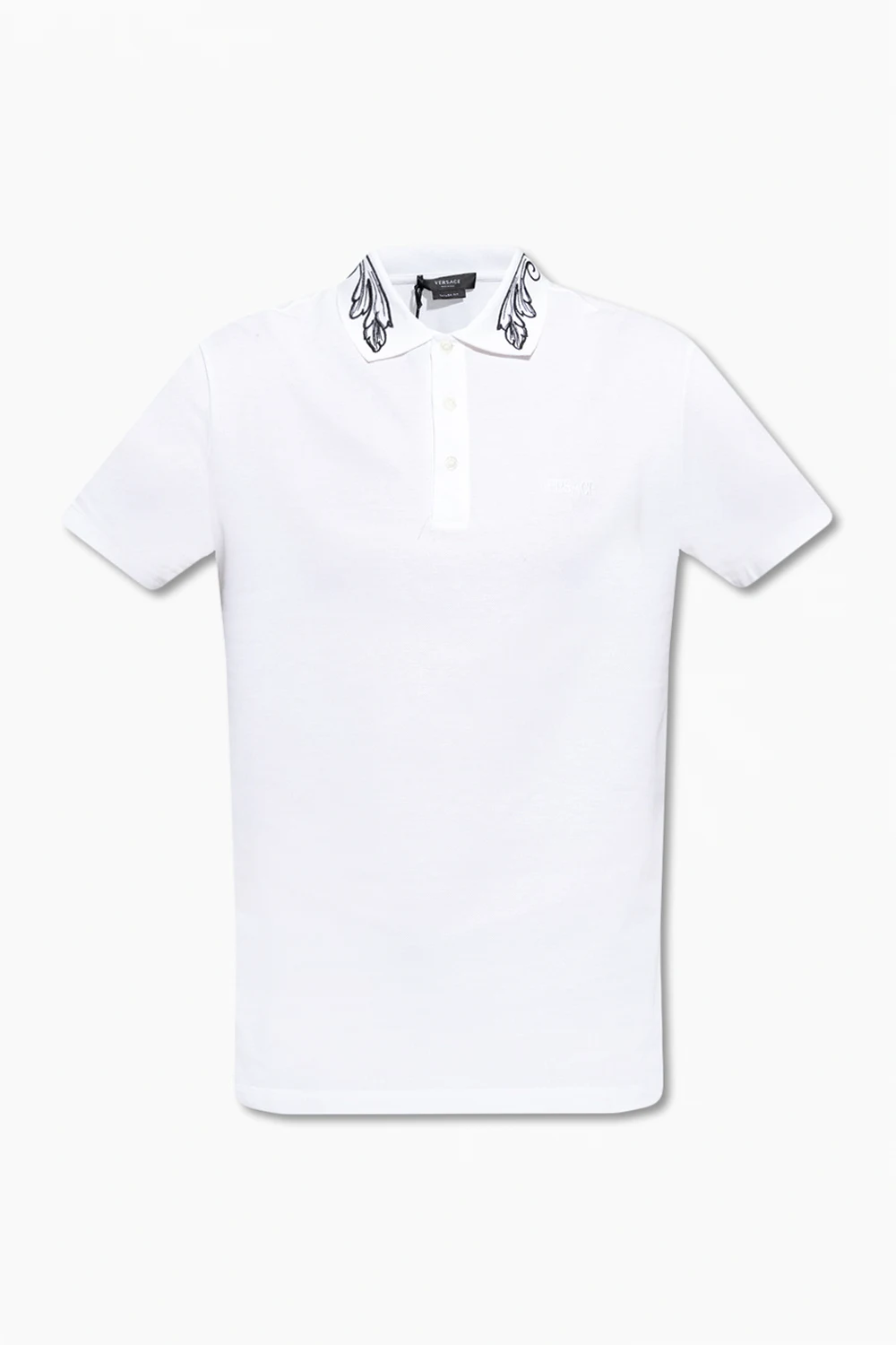 WHITE Logo-embroidered polo shirt