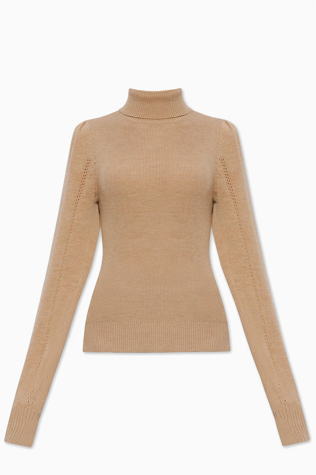 Turtleneck sweater with puff sleeves