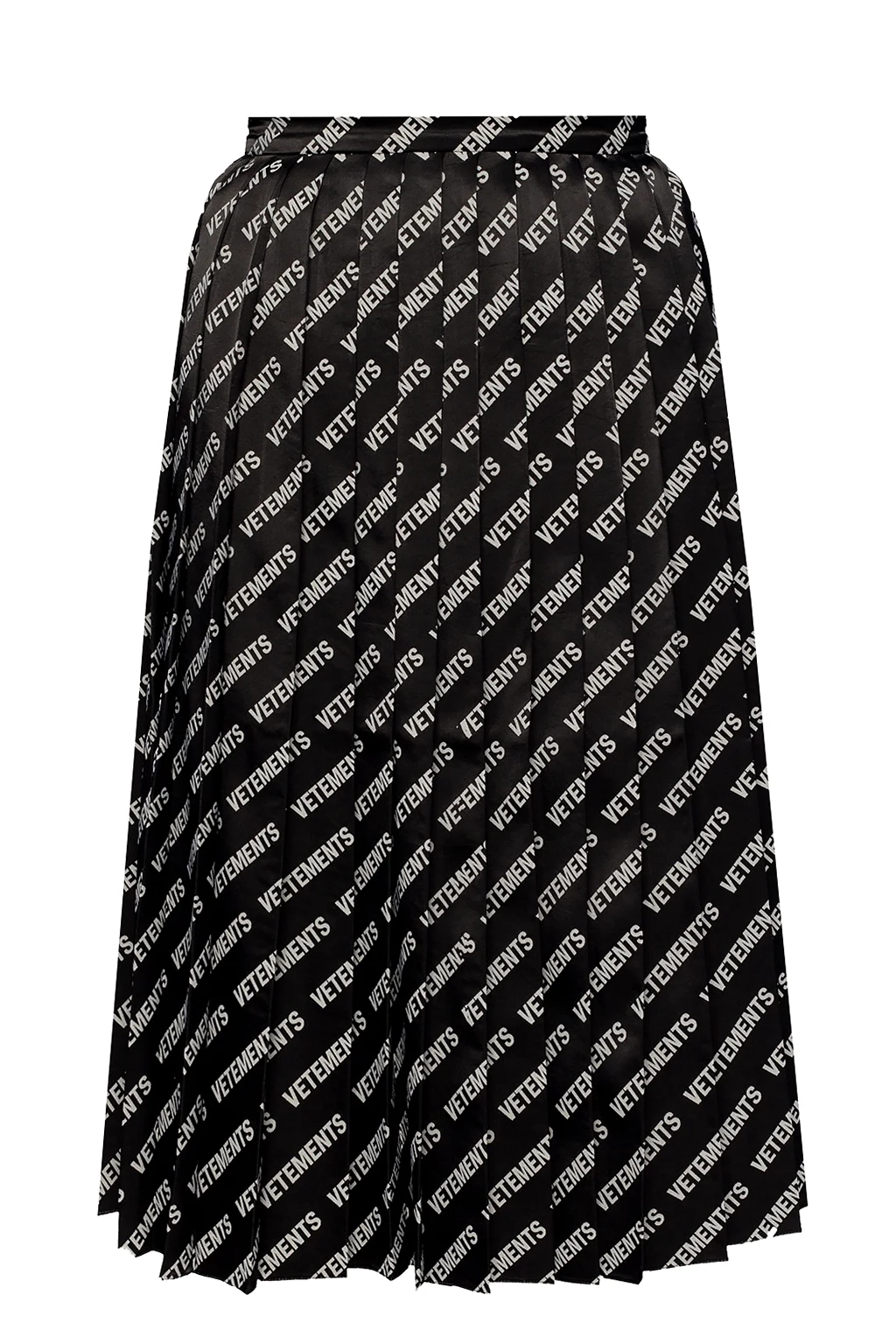 BLACK Pleated skirt with logo