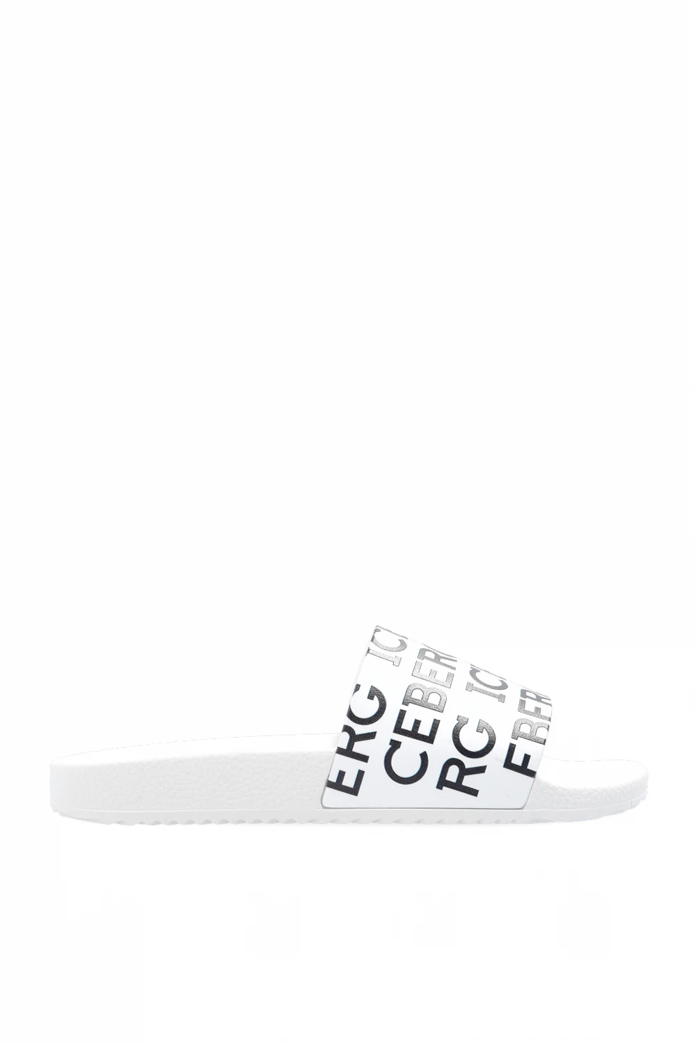WHITE Rubber slides with logo