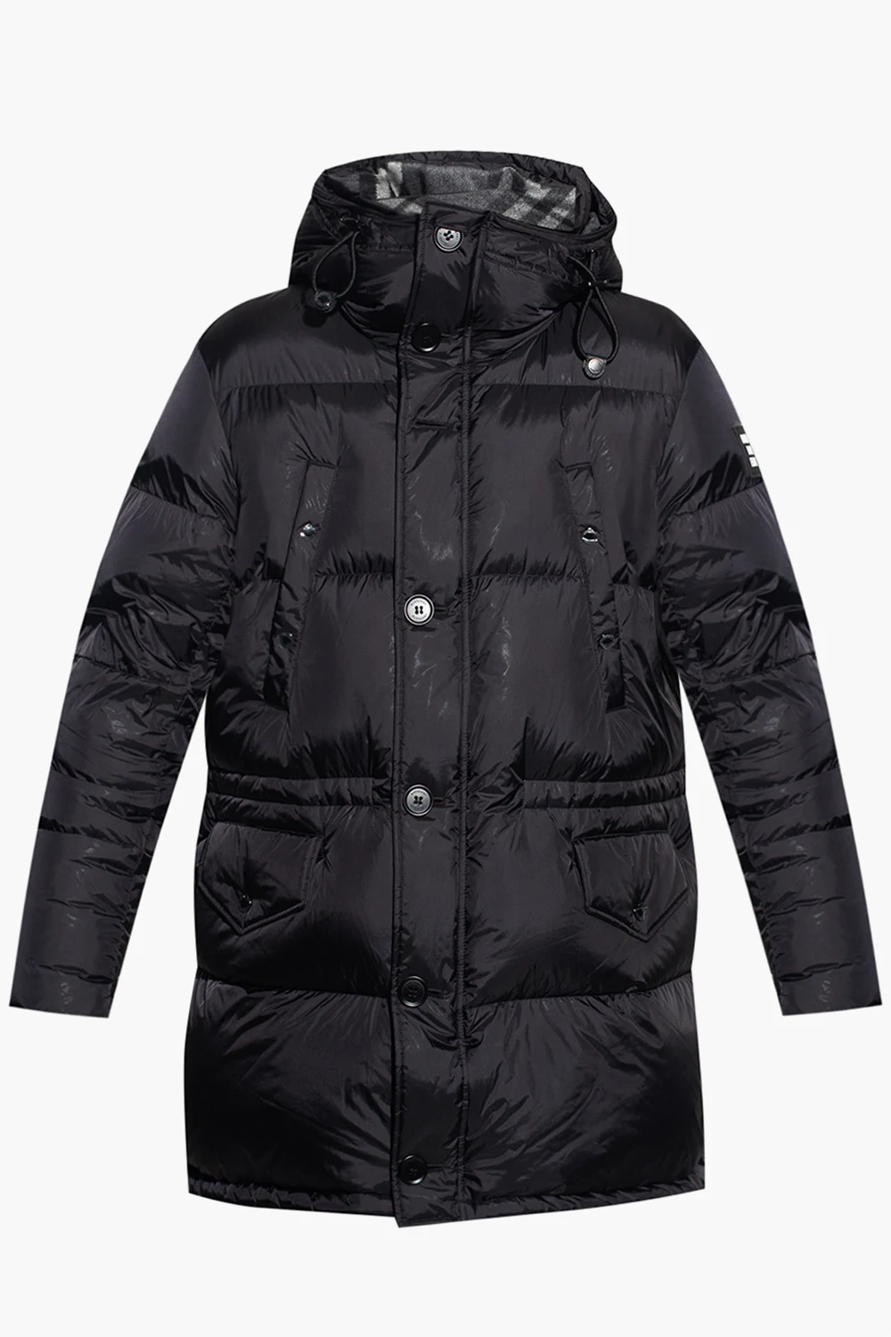 Down coat with logo