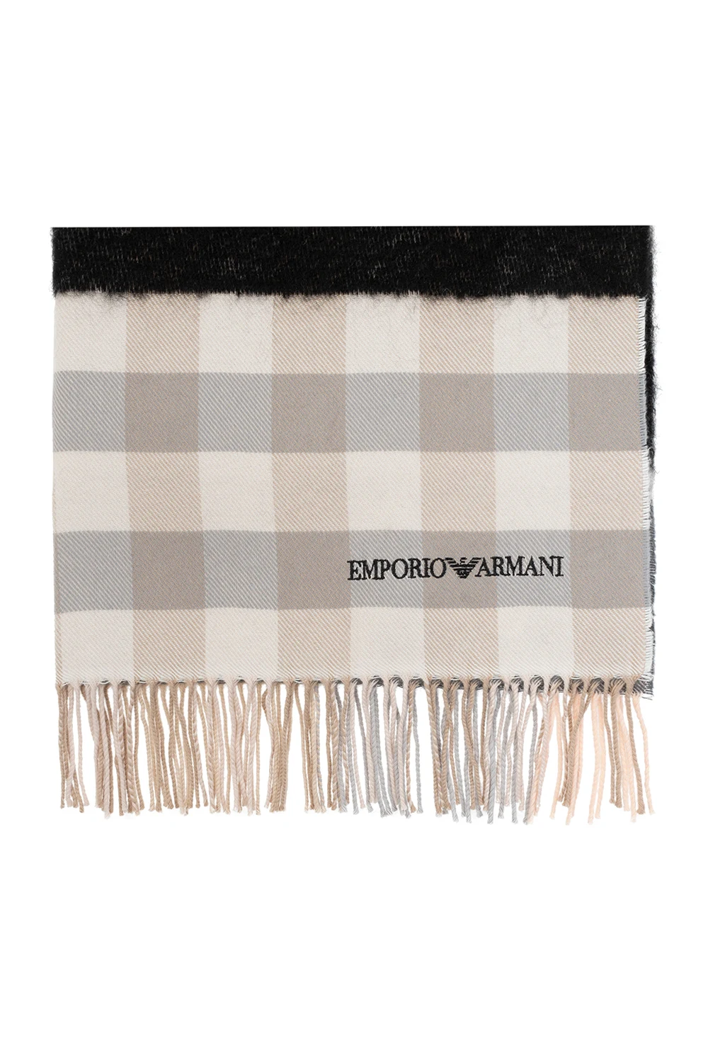 cream Checked scarf