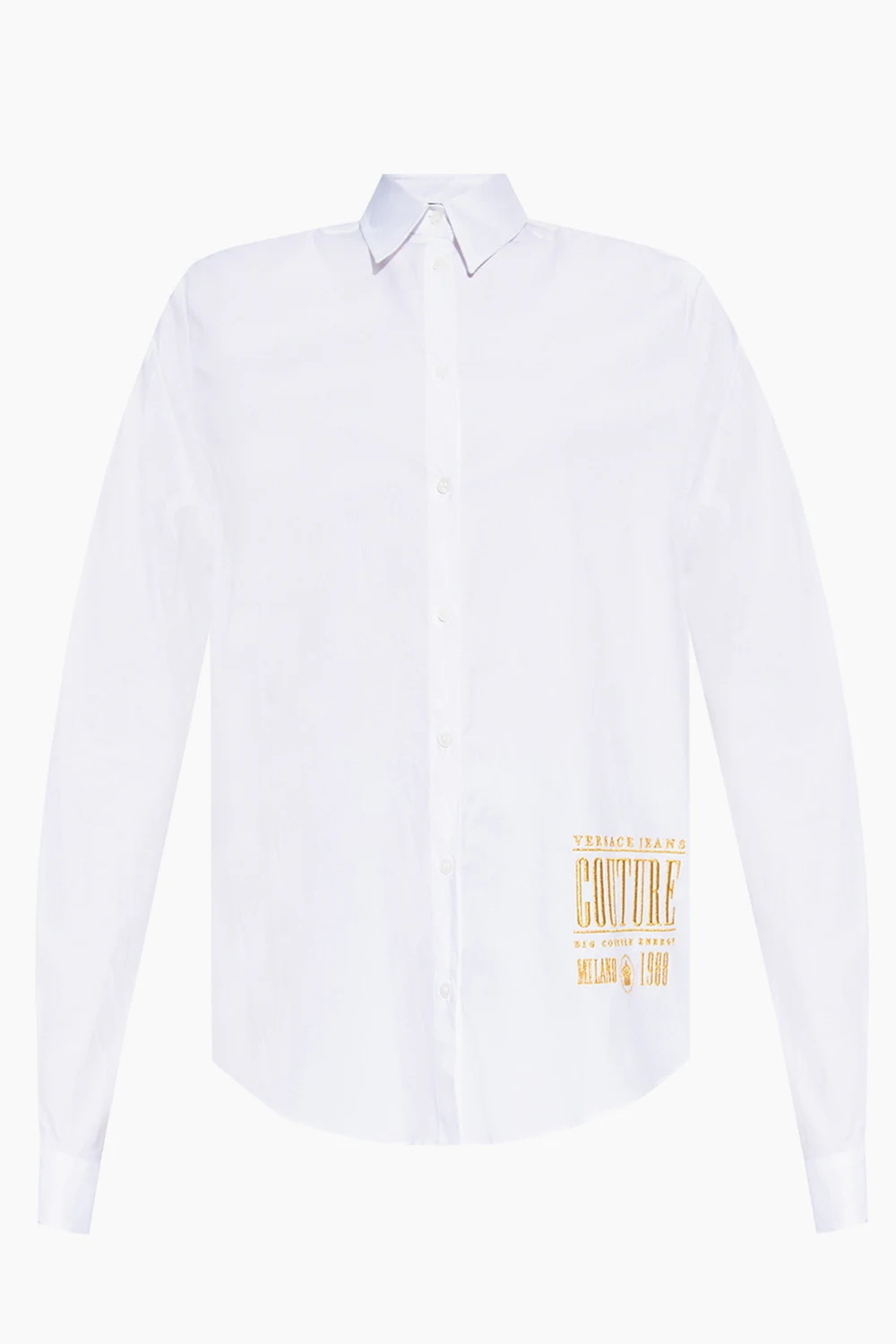WHITE Logo-embroidered shirt