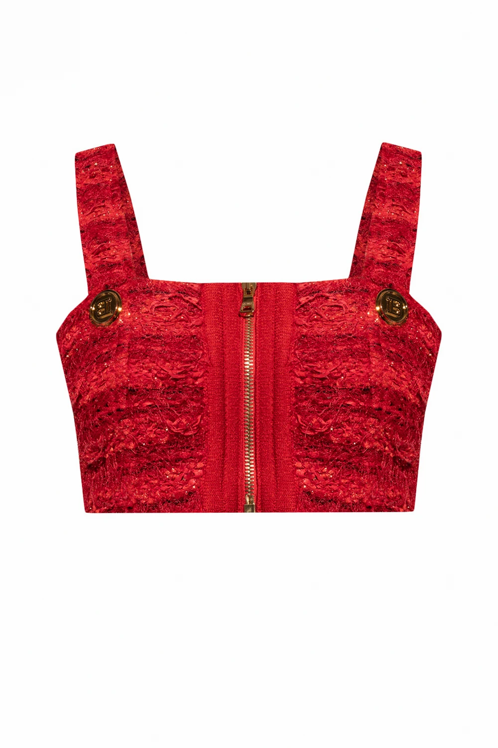RED Sleeveless crop top