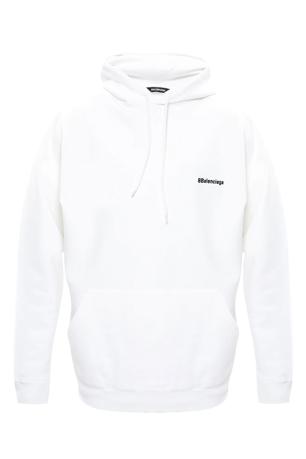 WHITE Logo-embroidered hoodie