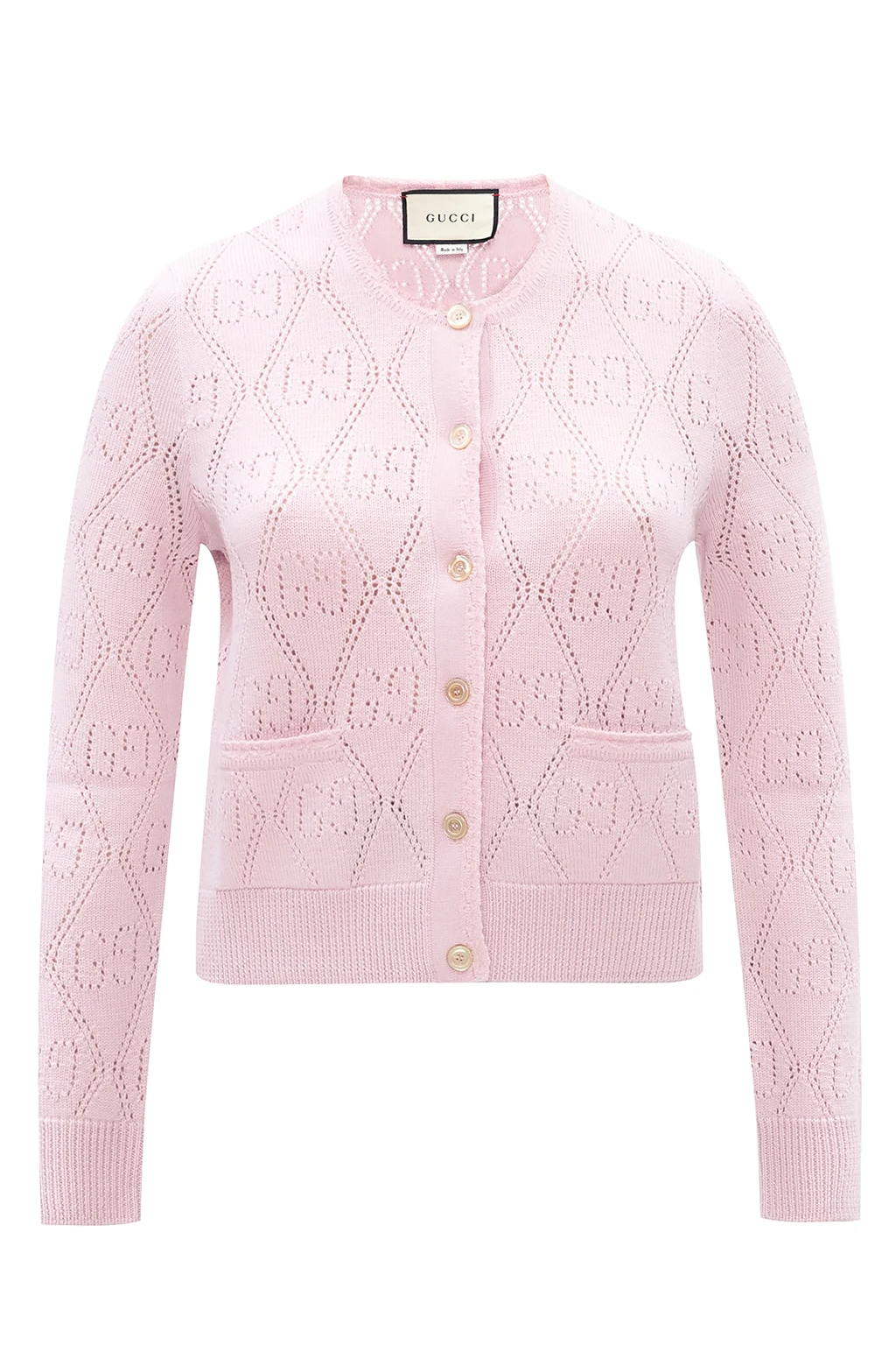 Wool cardigan with logo